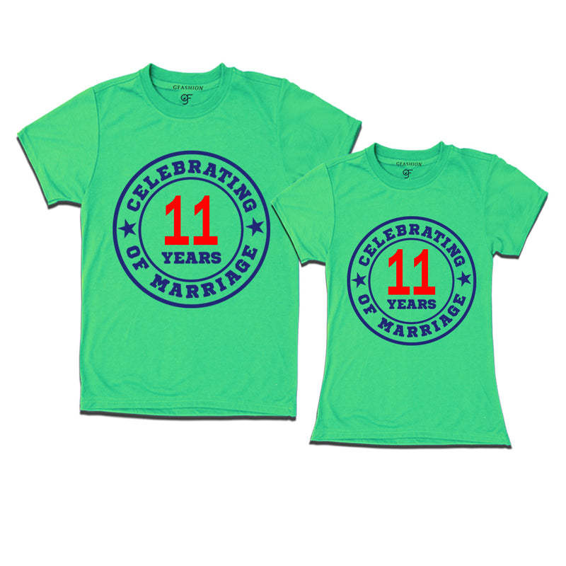 Celebrating 11 years of marriage couple t shirts