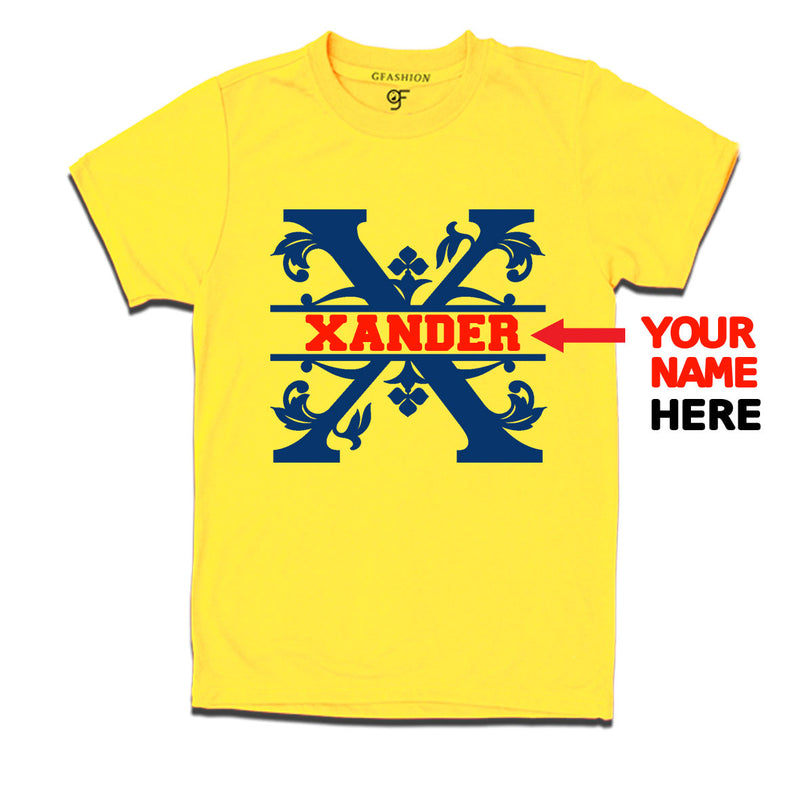 Initial X with name t shirts for kids and adults