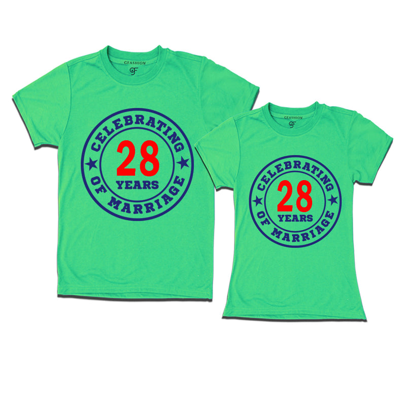 Celebrating 28 years of marriage couple t shirts