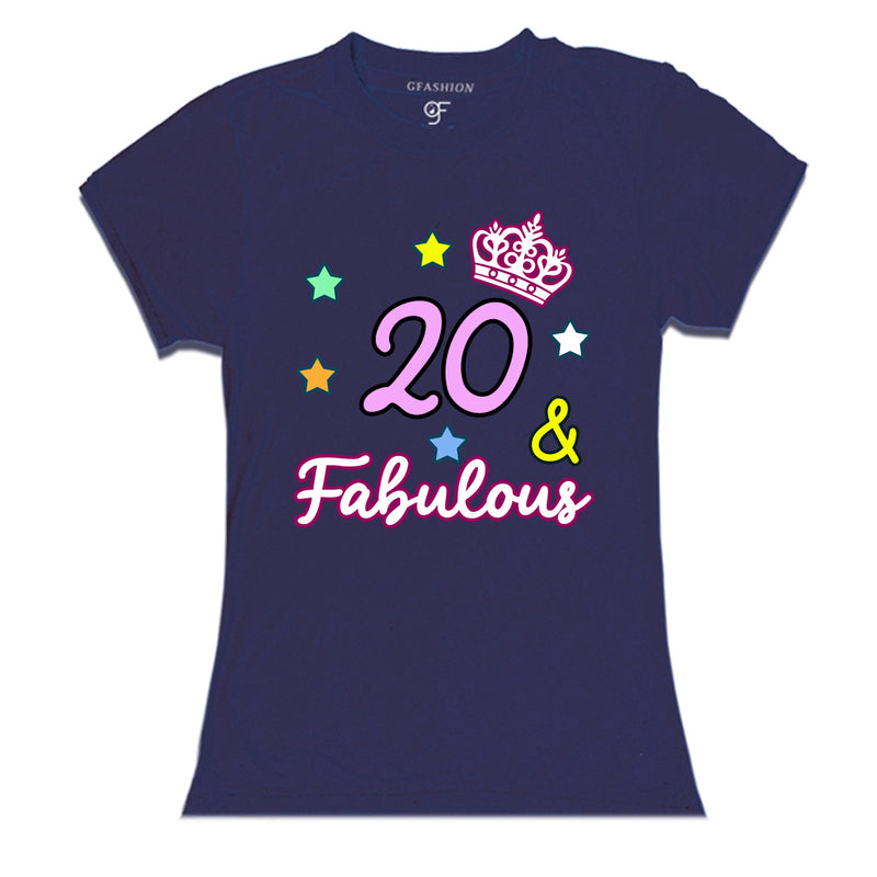 20 & Fabulous birthday girl t shirts for 20th birthday