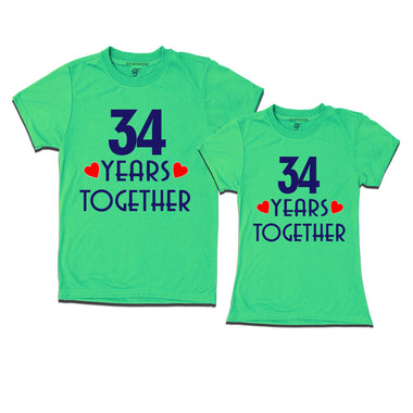 34 years together wedding anniversary couple t-shirts
