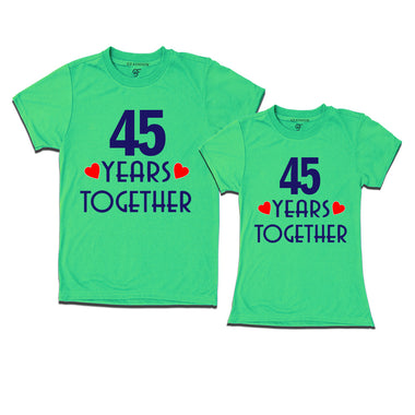 45 years together wedding anniversary couple t-shirts