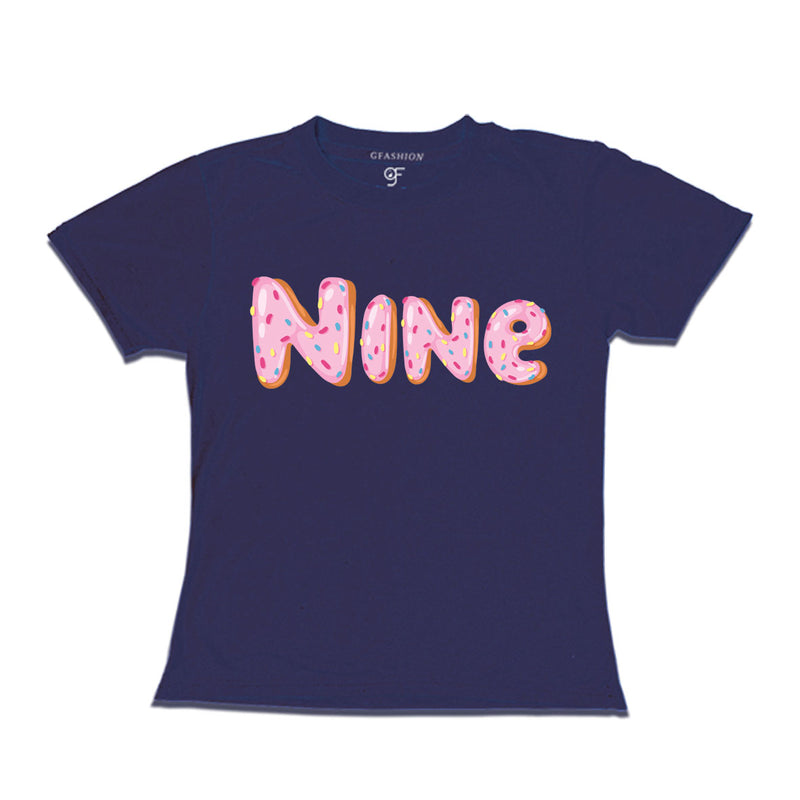 Donut Birthday girl t shirts for 9th birthday