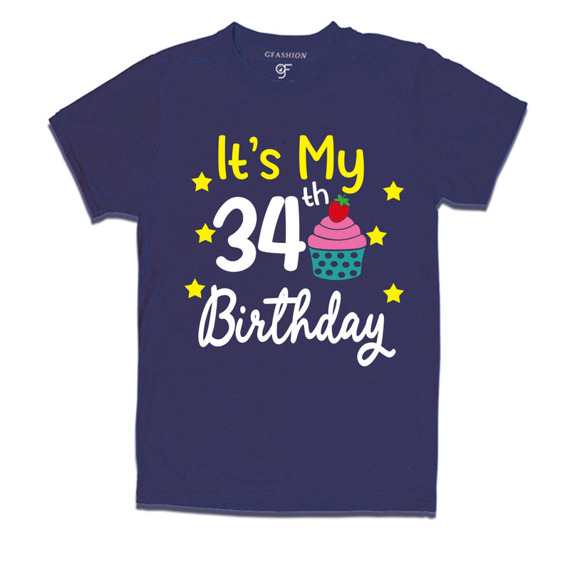 it's my 34th birthday tshirts for  men's and women's