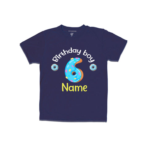 Donut Birthday boy t shirts with name customized for 6th birthday