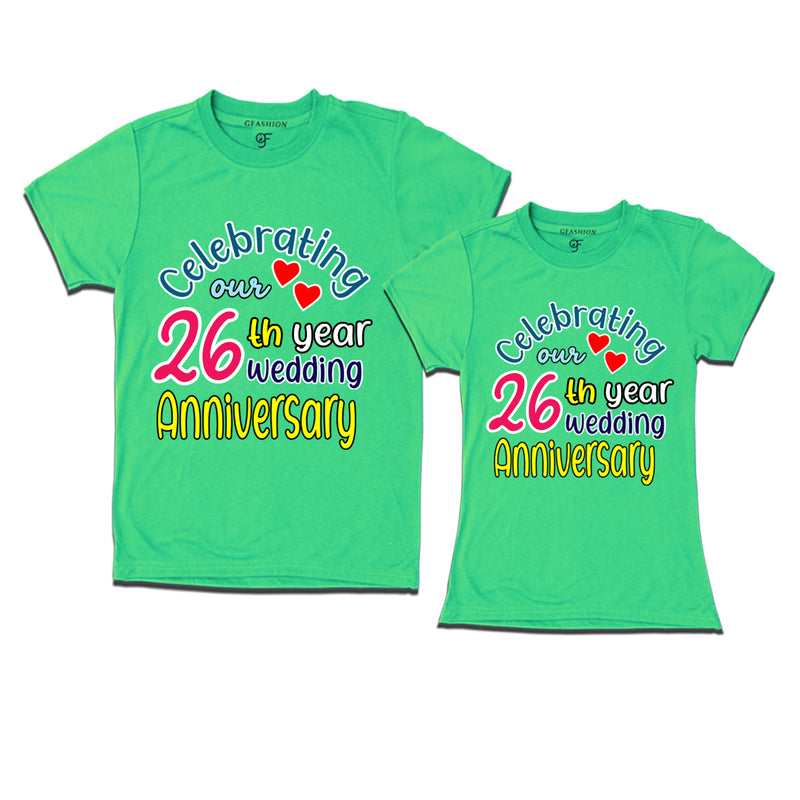 celebrating our 26th year wedding anniversary couple t-shirts