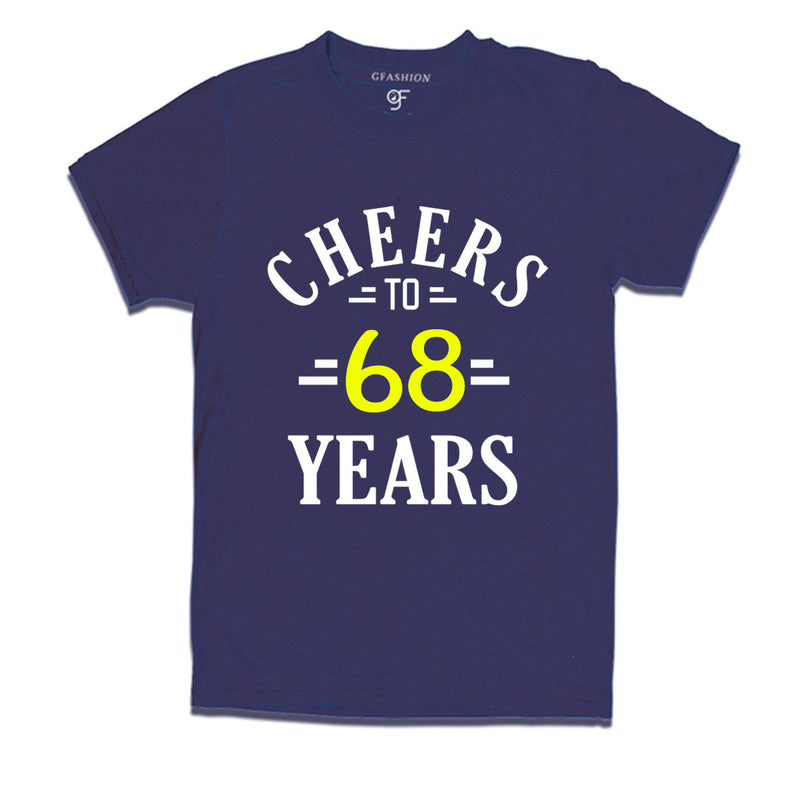 Cheers to 68 years birthday t shirts for 68th birthday