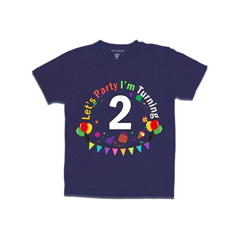 Let's party i'm turning 2 festive birthday t shirts