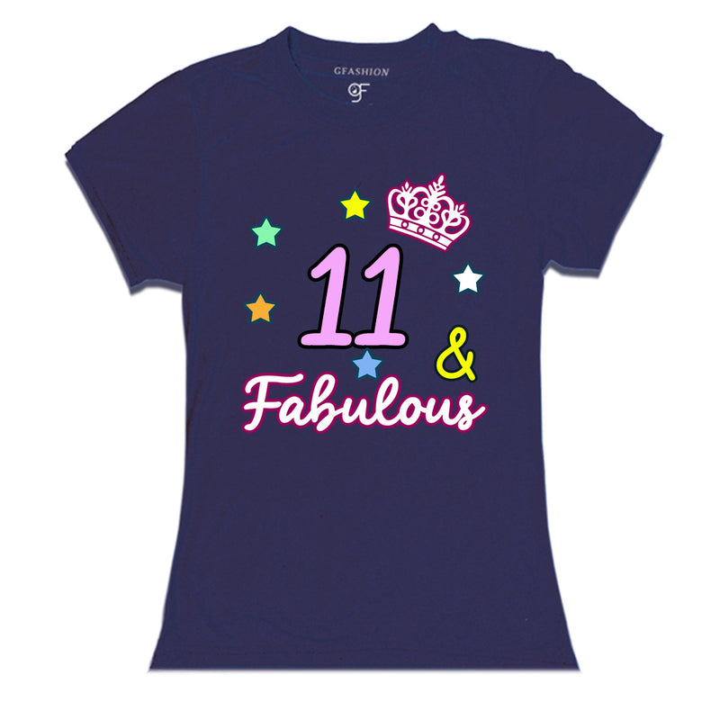 11 & Fabulous birthday girl t shirts for 11th birthday