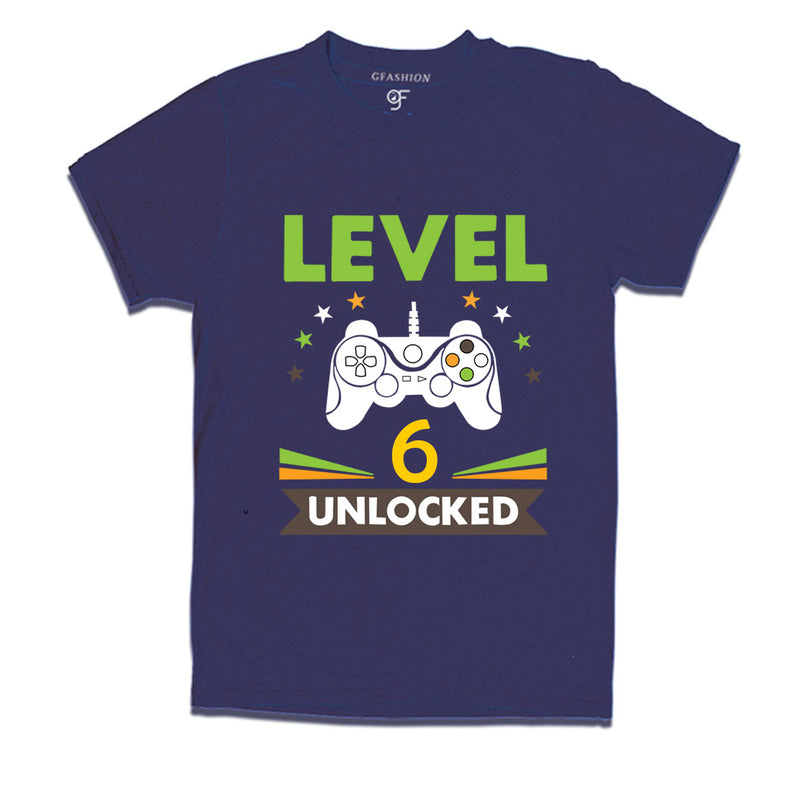 Level 6 Unlocked gamer t-shirts for 6 year old birthday