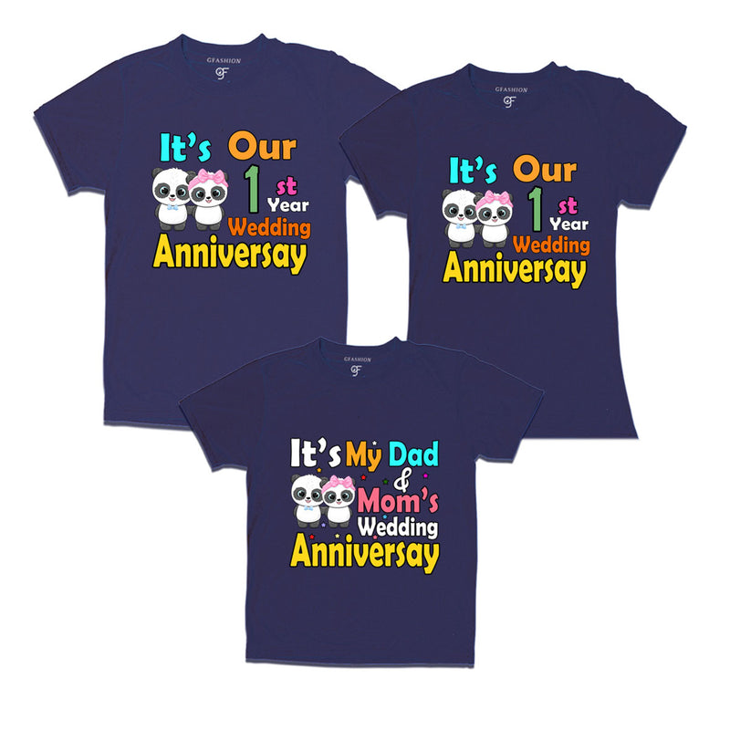 It's our 1st year wedding anniversary family tshirts.