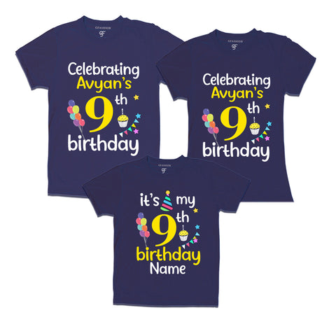9th birthday name customized t shirts with family