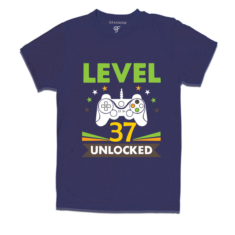 Level 37 Unlocked gamer t-shirts for 37 year old birthday