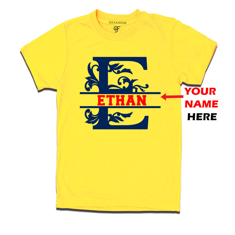 Initial E with name t shirts for kids and adults