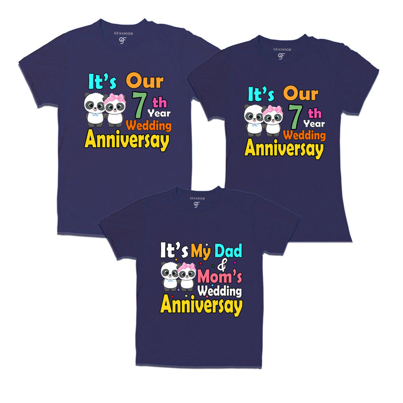 It's our 7th year wedding anniversary family tshirts.