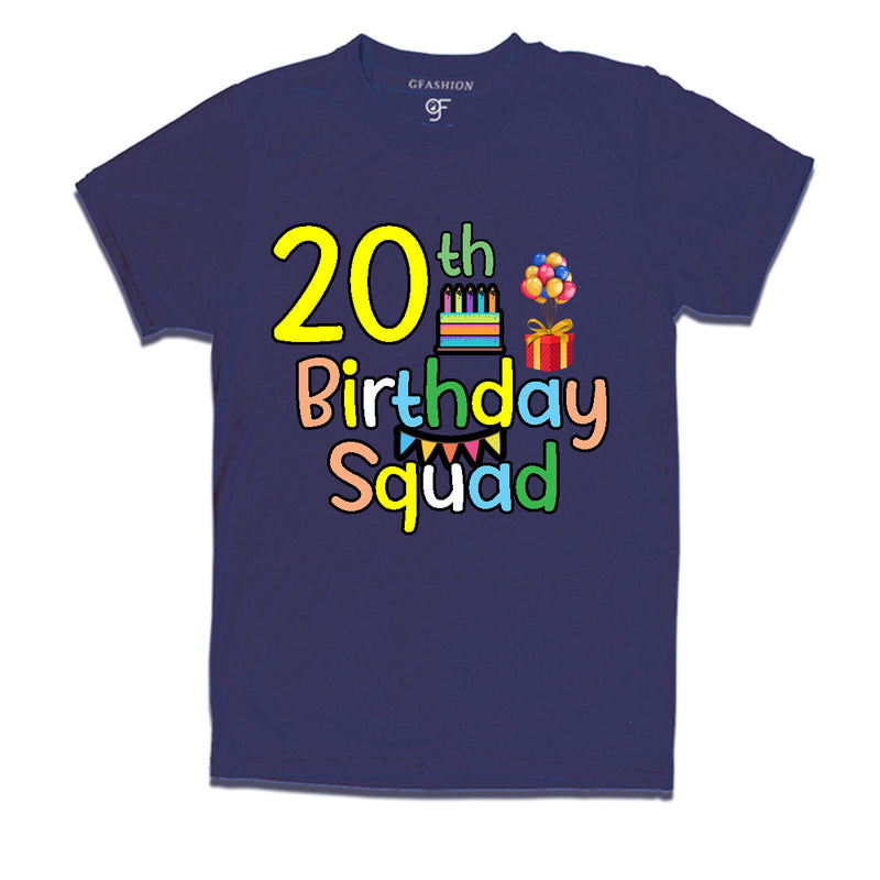20th birthday squad t shirts