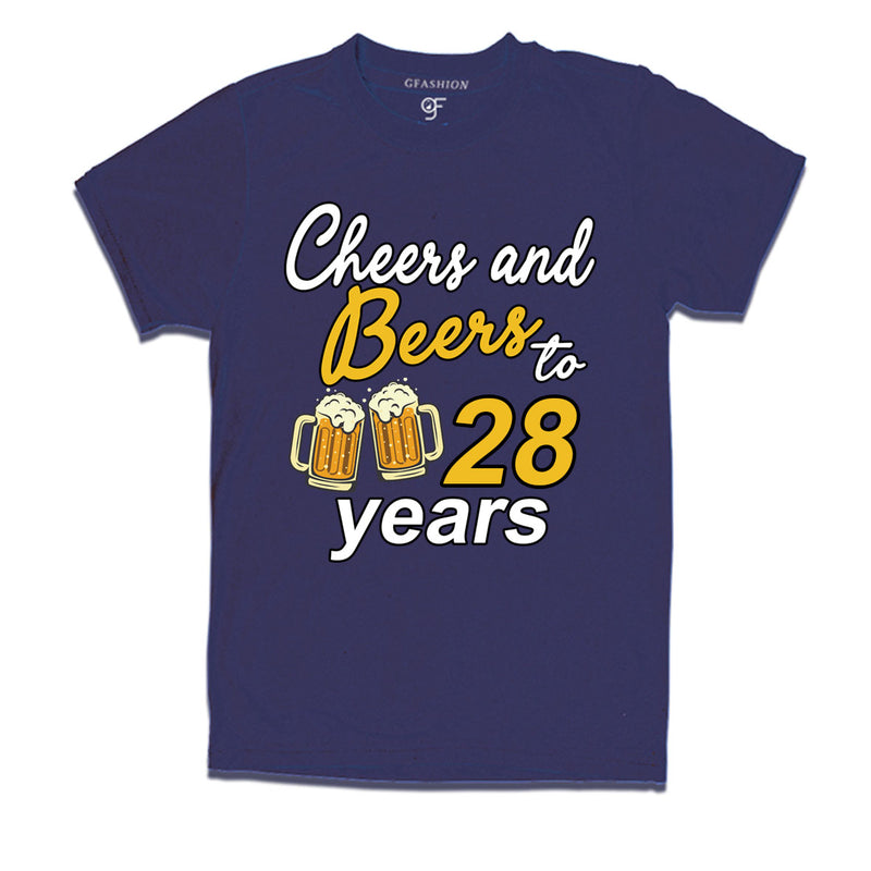 Cheers and beers to 28 years funny birthday party t shirts