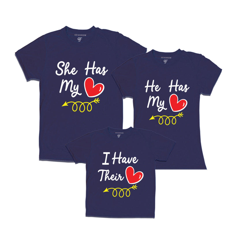 SHE HAS MY HEART HE HAS MY HEART I HAVE THEIR HEART MATCHING FAMILY T SHIRTS