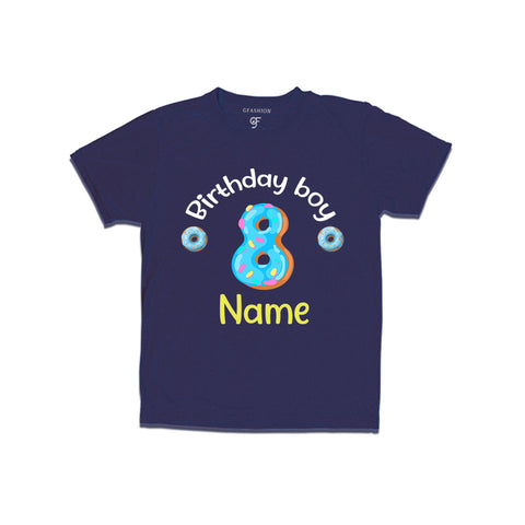 Donut Birthday boy t shirts with name customized for 8th birthday