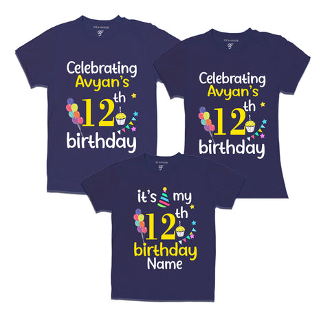 12th birthday name customized t shirts with family
