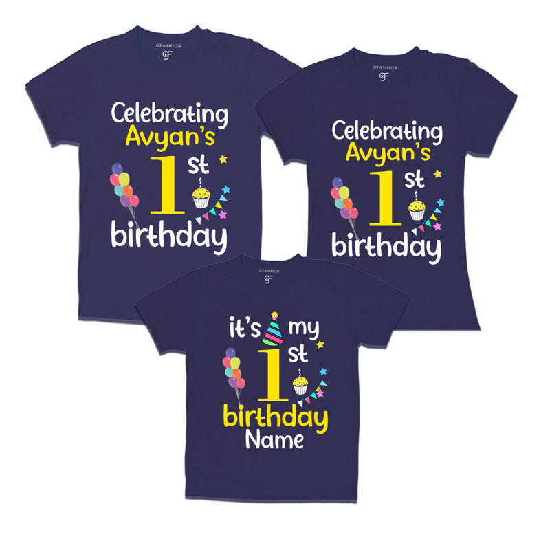 1st birthday name customized t shirts with family