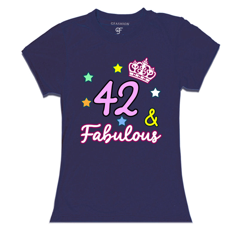 42 & Fabulous birthday women t shirts for 42nd birthday