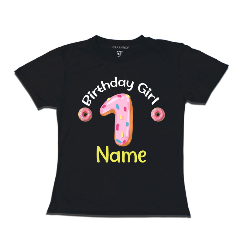 Donut Birthday girl t shirts with name customized for 1st birthday