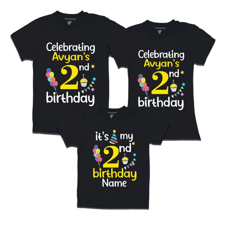 2nd birthday name customized t shirts with family