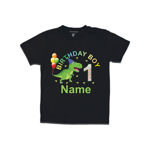 Birthday boy t shirts with dinosaur print and name customized for 1st year