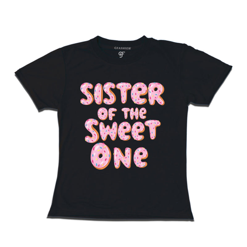 Sister of the sweet one Pink donut girls t shirts