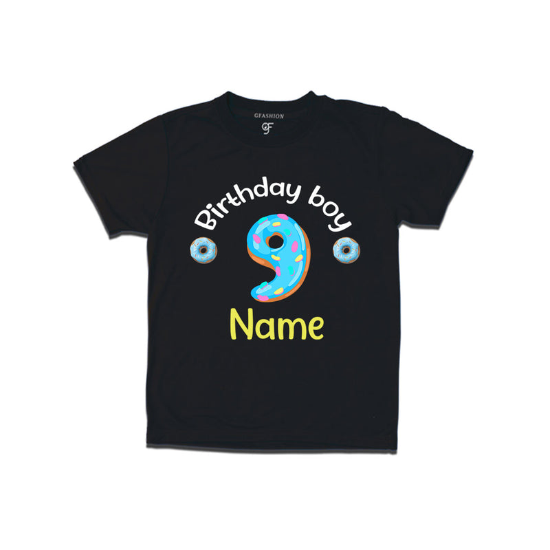 Donut Birthday boy t shirts with name customized for 9th birthday