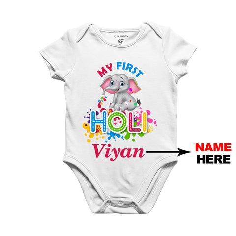 My First Holi Baby Onesie-Name Customized