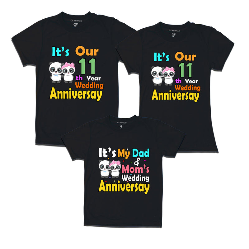 It's our 11th year wedding anniversary family tshirts.