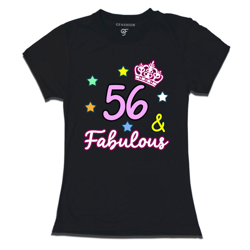 56 & Fabulous birthday women t shirts for 56th birthday