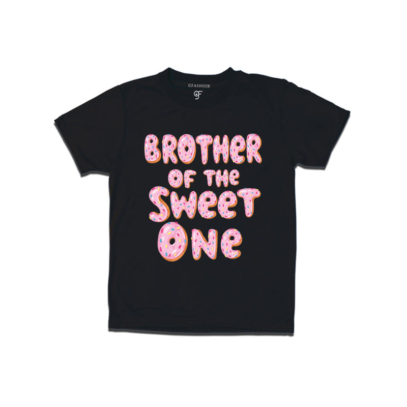 Brother of the sweet one with pink Donut boys t shirt