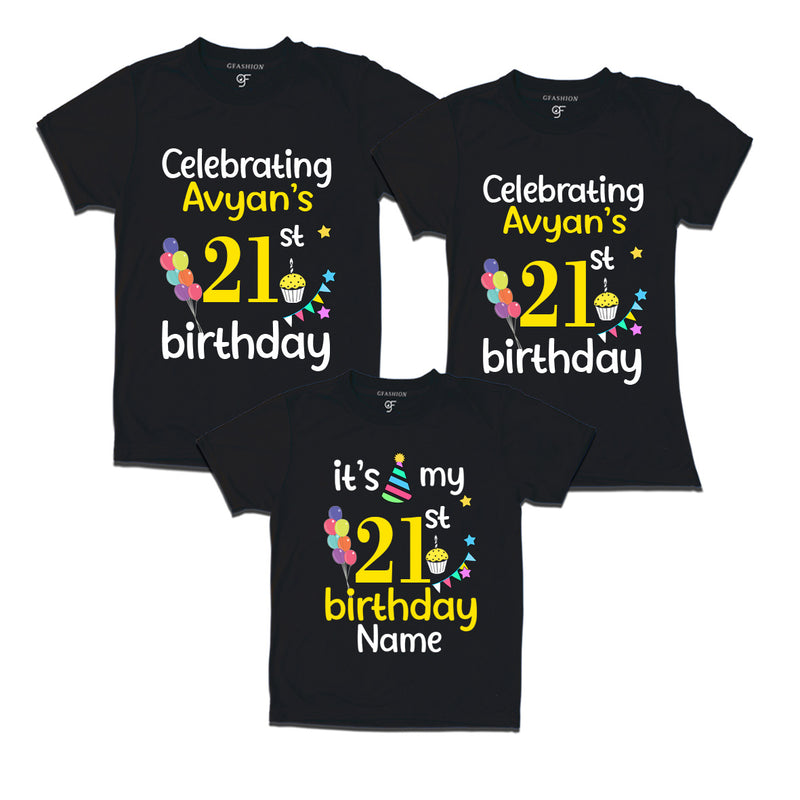 21st birthday name customized t shirts with family