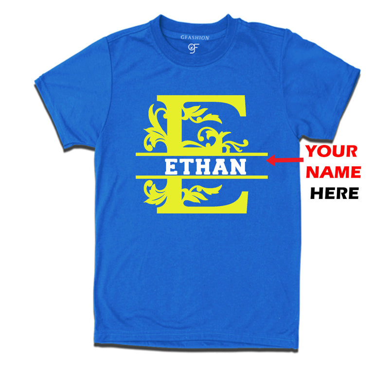 Initial E with name t shirts for kids and adults