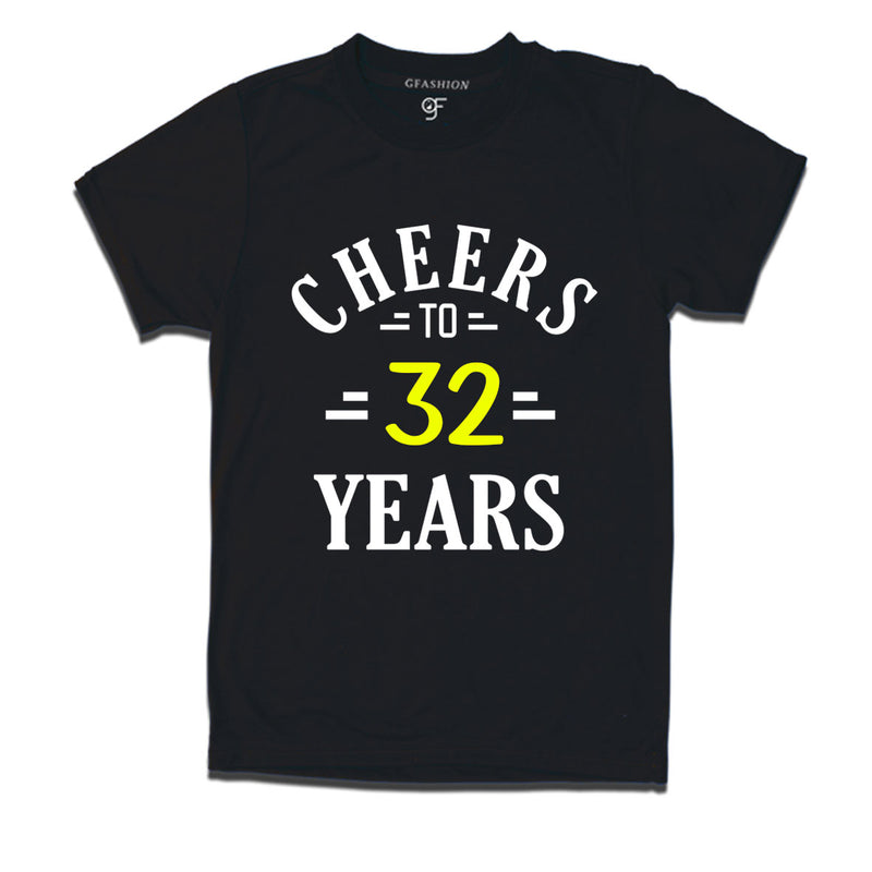 Cheers to 32 years birthday t shirts for 32nd birthday