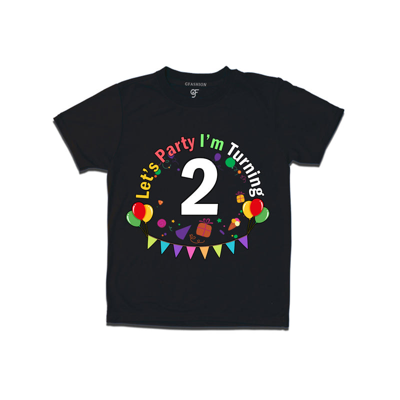 Let's party i'm turning 2 festive birthday t shirts