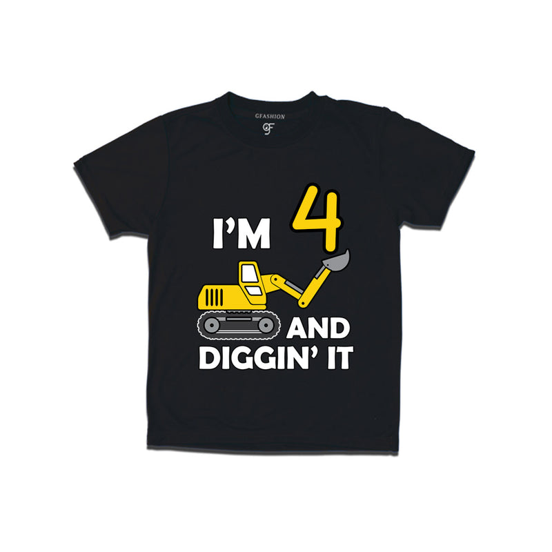 I'm 4 and Digging It t shirts for boys and girls