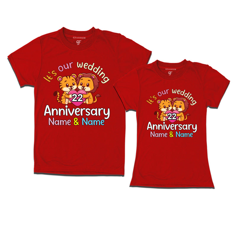 Its our wedding 22nd anniversary lovely couples name customize t-shirts