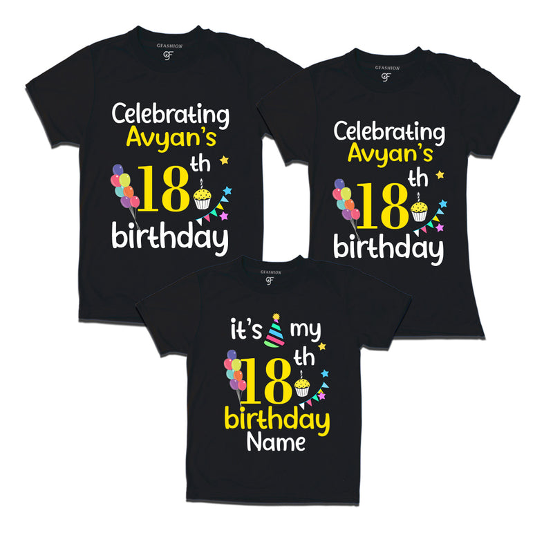 18th birthday name customized t shirts with family