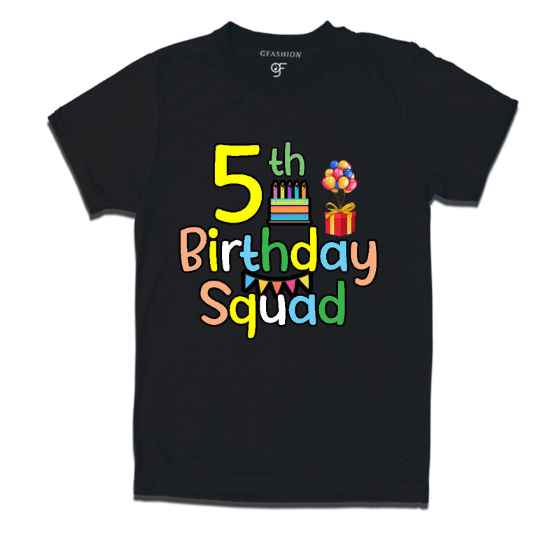 5th birthday squad t shirts