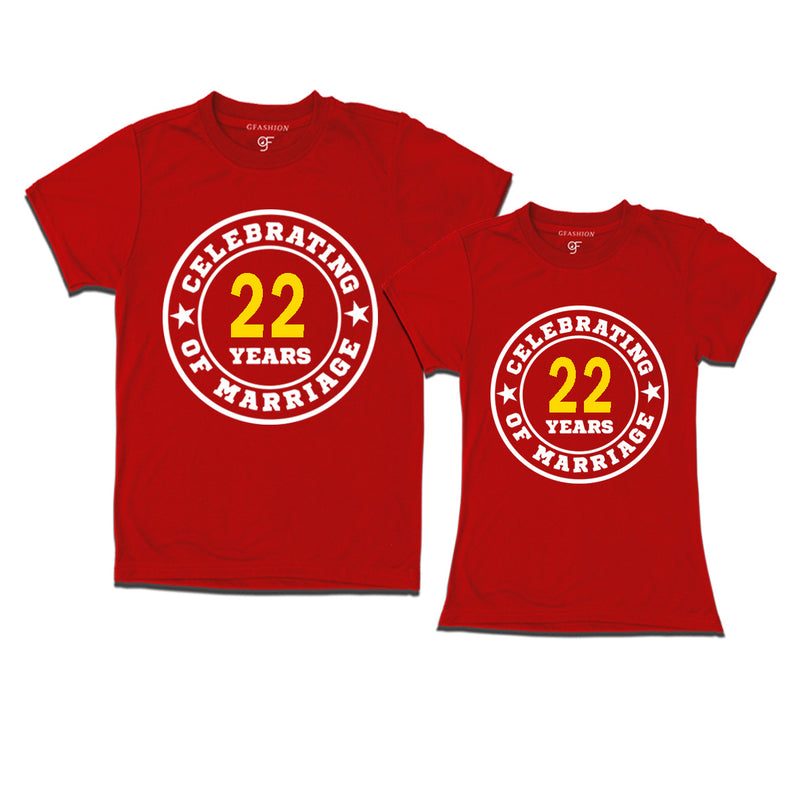 Celebrating 22 years of marriage couple t shirts