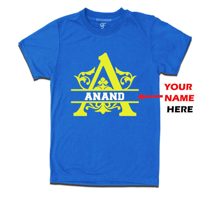 Initial A with name t shirts for kids and adults