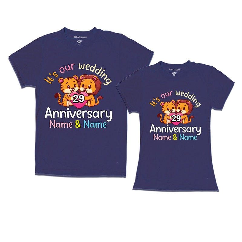 Its our wedding 29th anniversary lovely couples name customize t-shirts