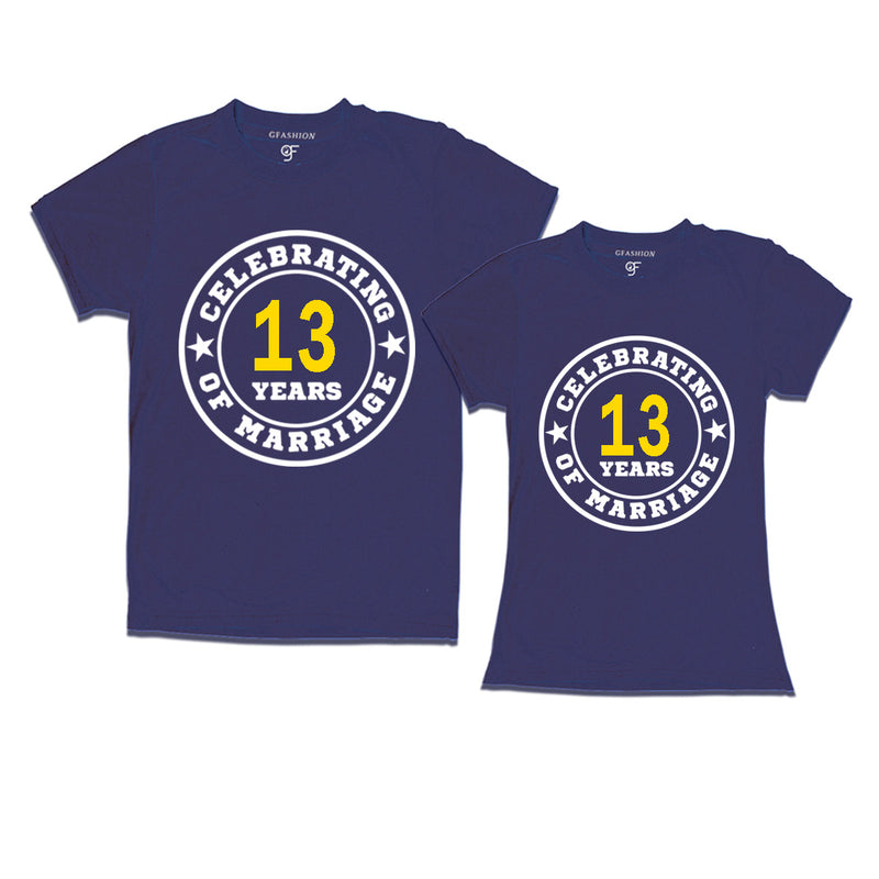 Celebrating 13 years of marriage couple t shirts