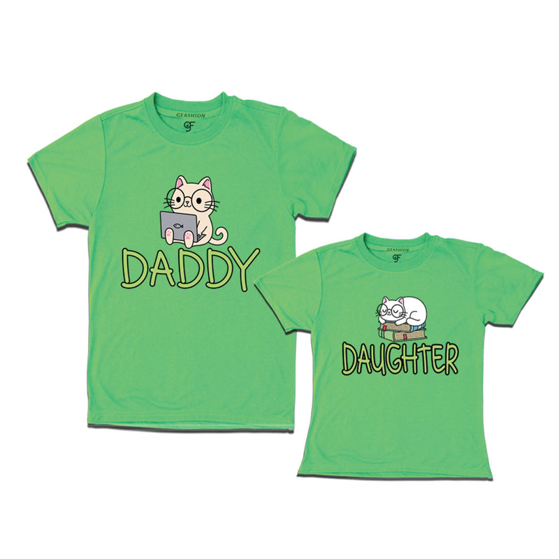 DADDY DAUGHTER CUTE CATS MATCHING FAMILY T SHIRTS