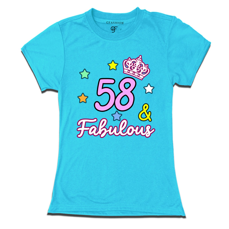 58 & Fabulous birthday women t shirts for 58th birthday