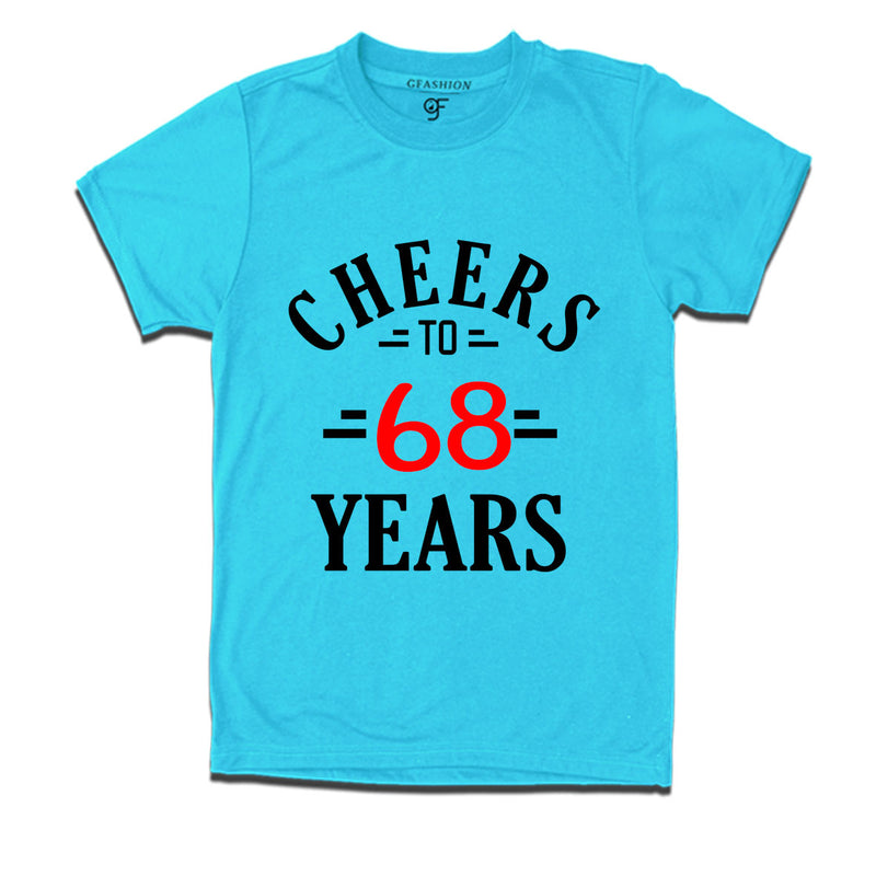 Cheers to 68 years birthday t shirts for 68th birthday